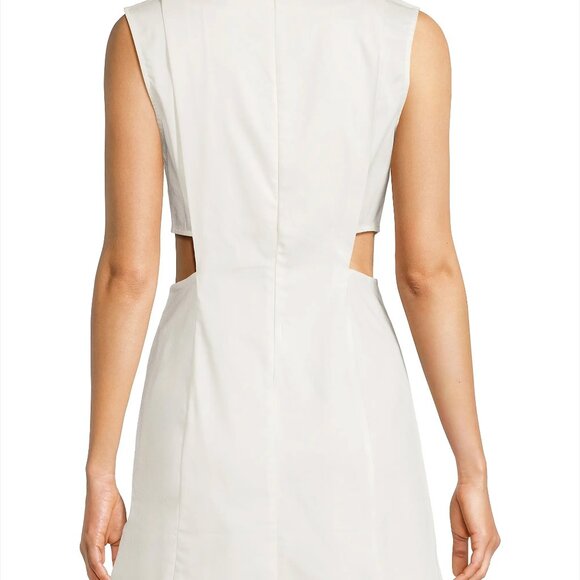 MY BEACHY SIDE MARIN WHITE MINI DRESS NAUTICAL GOLD BUTTONS NWT $378 MEDIUM M - Picture 12 of 16